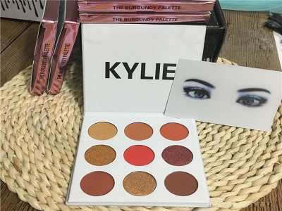 Kylie Jenner Pressed Powder Eyeshadow Burgundy Palette 9 Colors Wholesale